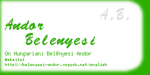 andor belenyesi business card
